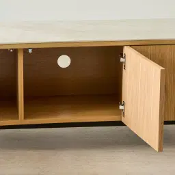 Sierra Light Wood Entertainment Unit - Sintered Stone Top