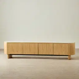 Sierra Light Wood Entertainment Unit - Sintered Stone Top