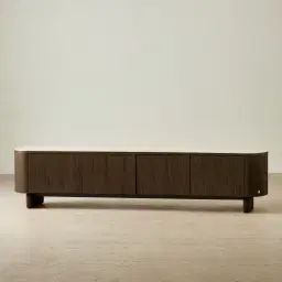 Sierra Dark Wood Entertainment Unit - Sintered Stone Top