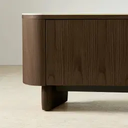 Sierra Dark Wood Entertainment Unit - Sintered Stone Top