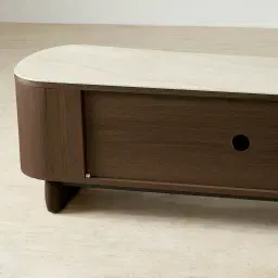 Sierra Dark Wood Entertainment Unit - Sintered Stone Top