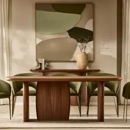 Sierra Walnut Brown Dining Table - Wooden Top 200x105cm
