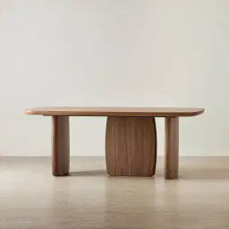 Sierra Walnut Brown Dining Table - Wooden Top 200x105cm