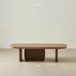 Sierra Walnut Brown Coffee Table - Wooden Top