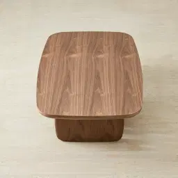 Sierra Walnut Brown Coffee Table - Wooden Top