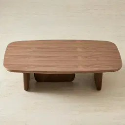 Sierra Walnut Brown Coffee Table - Wooden Top