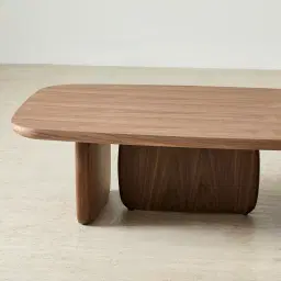 Sierra Walnut Brown Coffee Table - Wooden Top