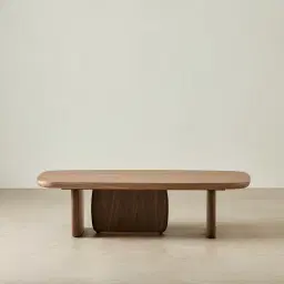 Sierra Walnut Brown Coffee Table - Wooden Top