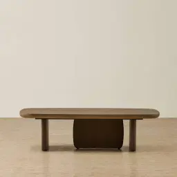 Sierra Dark Wood Coffee Table - Wooden Top
