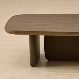 Sierra Dark Wood Coffee Table - Wooden Top