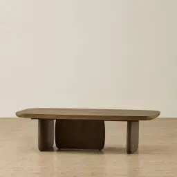 Sierra Dark Wood Coffee Table - Wooden Top