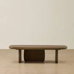 Sierra Dark Wood Coffee Table - Wooden Top