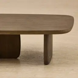 Sierra Dark Wood Coffee Table - Wooden Top