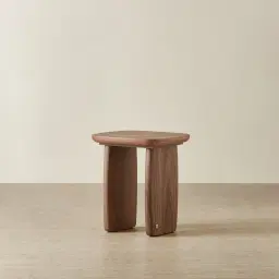Sierra Walnut Brown Side Table - Wooden Top