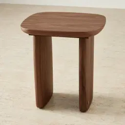 Sierra Walnut Brown Side Table - Wooden Top