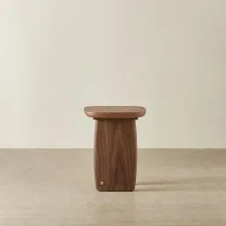 Sierra Walnut Brown Side Table - Wooden Top