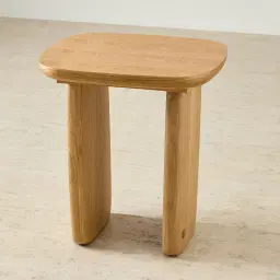 Sierra Light Wood Side Table - Wooden Top