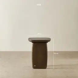Sierra Dark Wood Side Table - Wooden Top