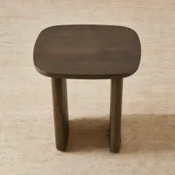 Sierra Dark Wood Side Table - Wooden Top