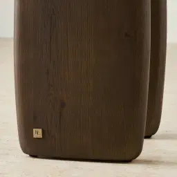 Sierra Dark Wood Side Table - Wooden Top