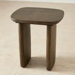 Sierra Dark Wood Side Table - Wooden Top