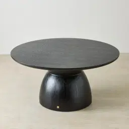 Xavier Black Wooden Round Dining Table