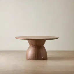 Xavier Walnut Brown Wooden Round Dining Table