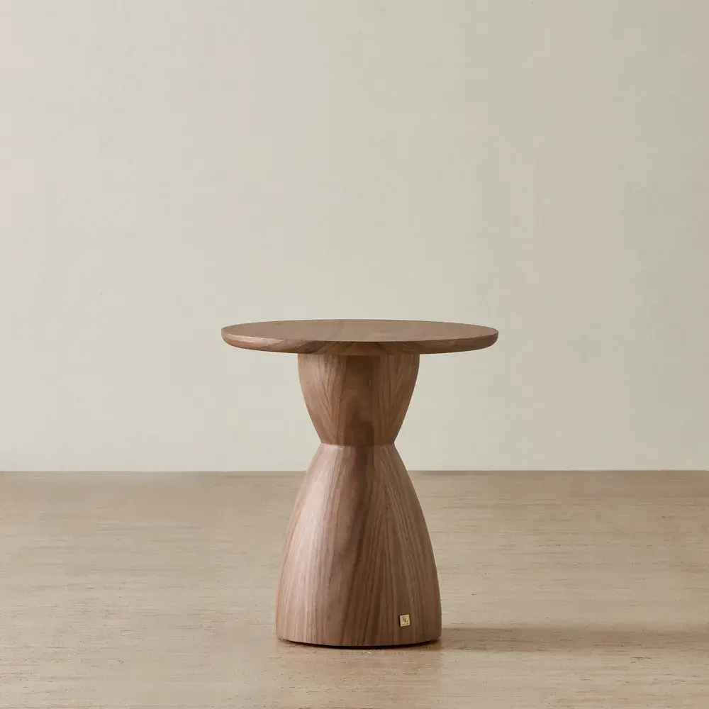 Xavier Walnut Brown Wooden Side Table