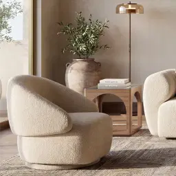 Verage Stone White Swivel Occasional Chair