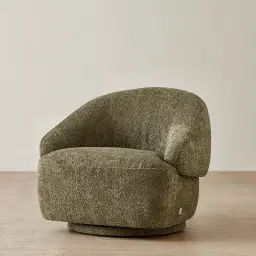 Verage Winter Moss Woven Fabric Swivel Occasional Chair