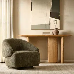 Verage Winter Moss Woven Fabric Swivel Occasional Chair