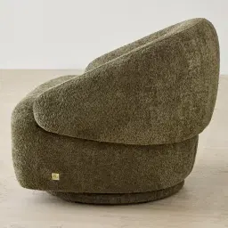 Verage Winter Moss Woven Fabric Swivel Occasional Chair