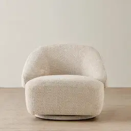 Verage Mid Beige Woven Fabric Swivel Occasional Chair