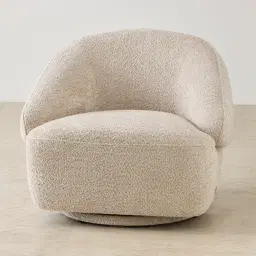 Verage Mid Beige Woven Fabric Swivel Occasional Chair