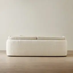 Marcela Atlas Cream 3-Seater Chenille Fabric Sofa