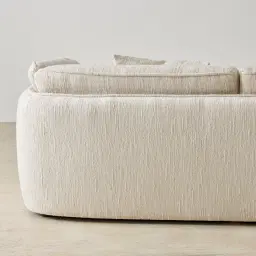 Marcela Atlas Cream 3-Seater Chenille Fabric Sofa