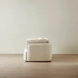 Marcela Atlas Cream 3-Seater Chenille Fabric Sofa