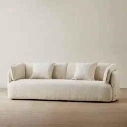 Marcela Atlas Cream 3-Seater Chenille Fabric Sofa