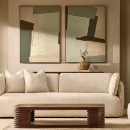 Marcela Atlas Cream 3-Seater Chenille Fabric Sofa