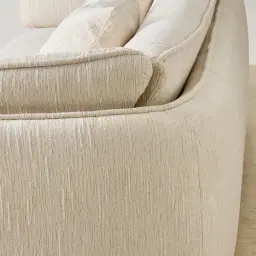 Marcela Atlas Cream 3-Seater Chenille Fabric Sofa