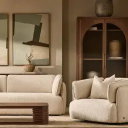 Marcela Atlas Cream Chenille Fabric Swivel Occasional Chair