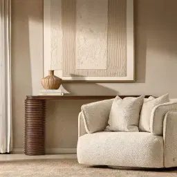 Marcela Mid Beige Woven Fabric Swivel Occasional Chair