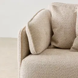 Marcela Mid Beige Woven Fabric Swivel Occasional Chair