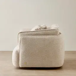 Marcela Mid Beige Woven Fabric Swivel Occasional Chair