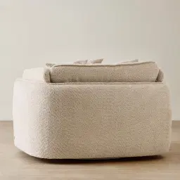 Marcela Mid Beige Woven Fabric Swivel Occasional Chair