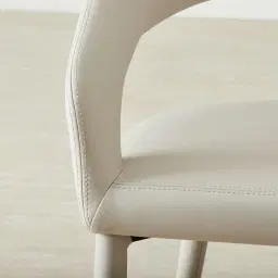 Moulin Glacier Grey Vegan Leather Dining Chair - Champagne Gold Legs