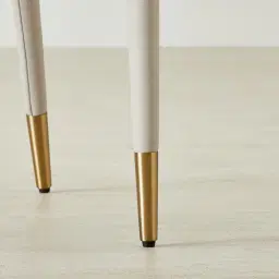 Moulin Glacier Grey Vegan Leather Dining Chair - Champagne Gold Legs