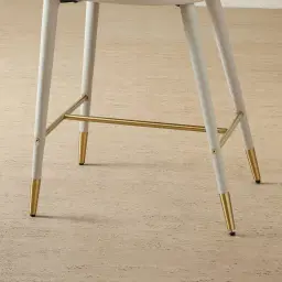 Moulin Glacier Grey Vegan Leather 66cm Counter Stool - Champagne Gold Legs