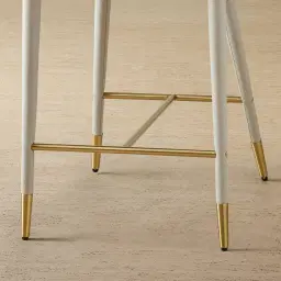Moulin Glacier Grey Vegan Leather 66cm Counter Stool - Champagne Gold Legs