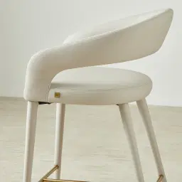 Moulin Glacier Grey Vegan Leather 66cm Counter Stool - Champagne Gold Legs